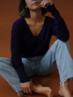 Olivaceous - Loren Sweater in dark blue size S NWOT